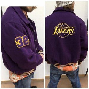 Vintage LA Lakers Men's Large Wool Letterman Jacket